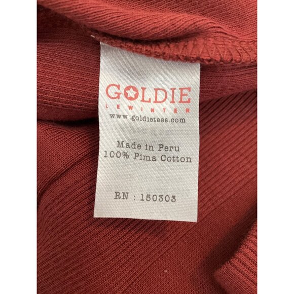 GOLDIE TEE mahogany long-sleeve variegated rib tee, size small NWOT - Picture 9 of 9